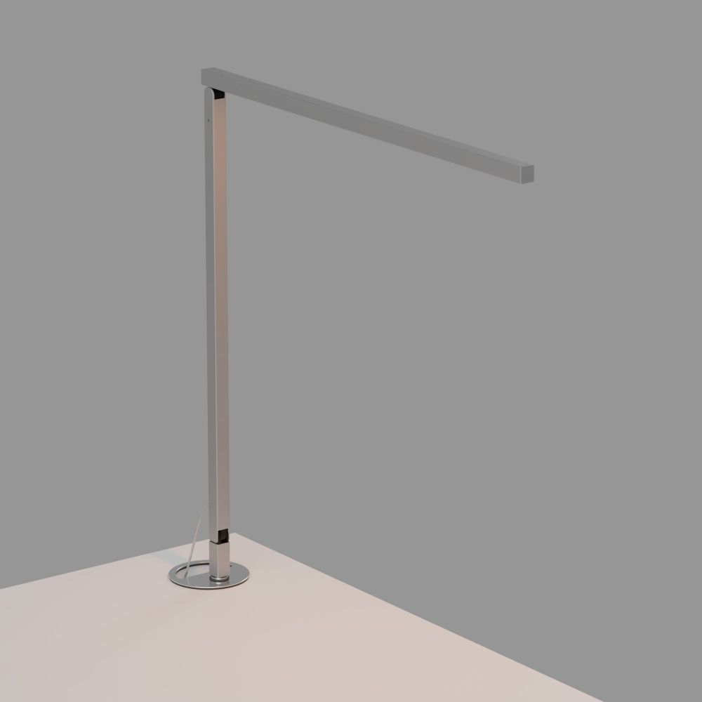 Koncept Lighting ZBD1000-W-SIL-GRM Z-Bar Solo LED Desk Lamp Gen 4 with grommet mount (Warm Light; Silver)